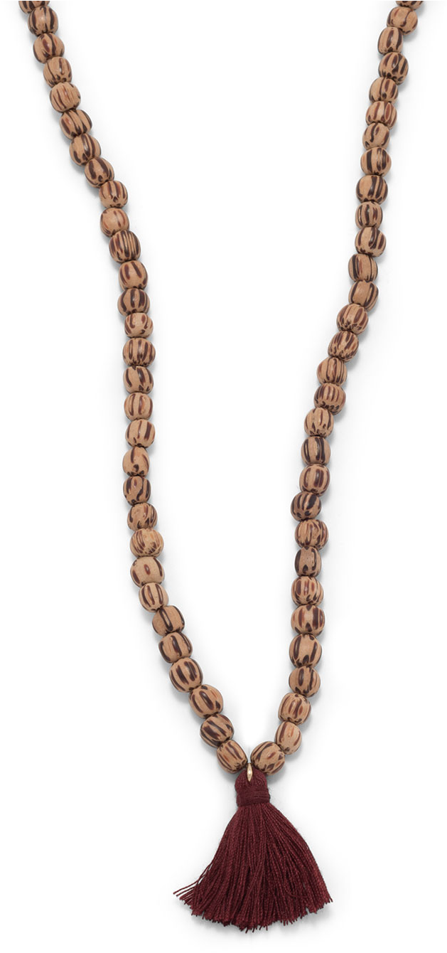 Palmwood Mala Bead With Tassel Necklace - Bead (1500x1500)