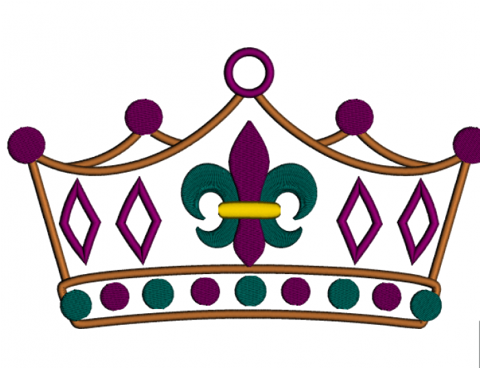 Mardi Gras Fleur De Lis Crown Applique Machine Embroidery - Mardi Gras Fleur De Lis Png (700x700)