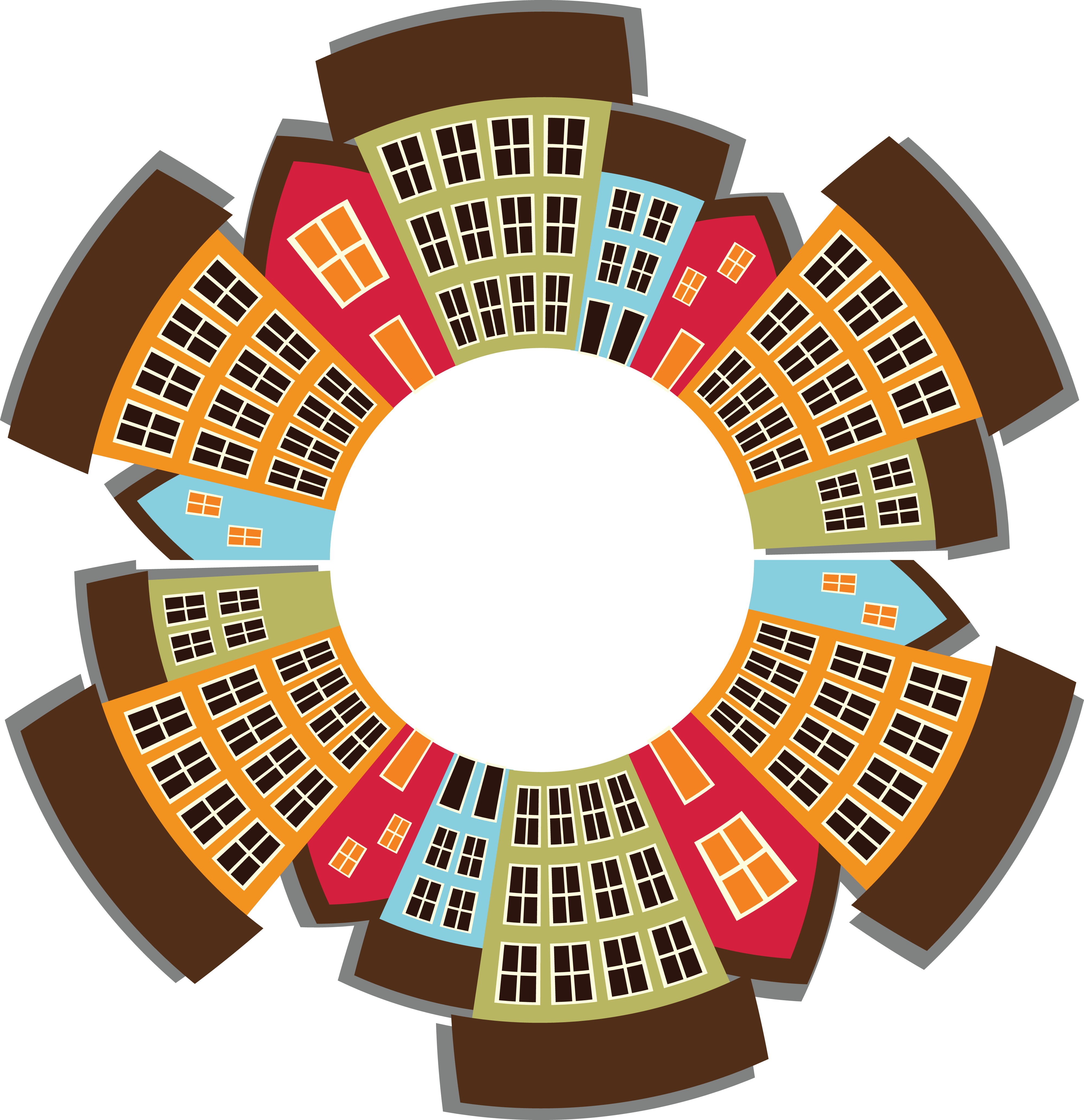 Free Clipart Of A Town Frame - Circle Abstract Png Frame (4000x4134)