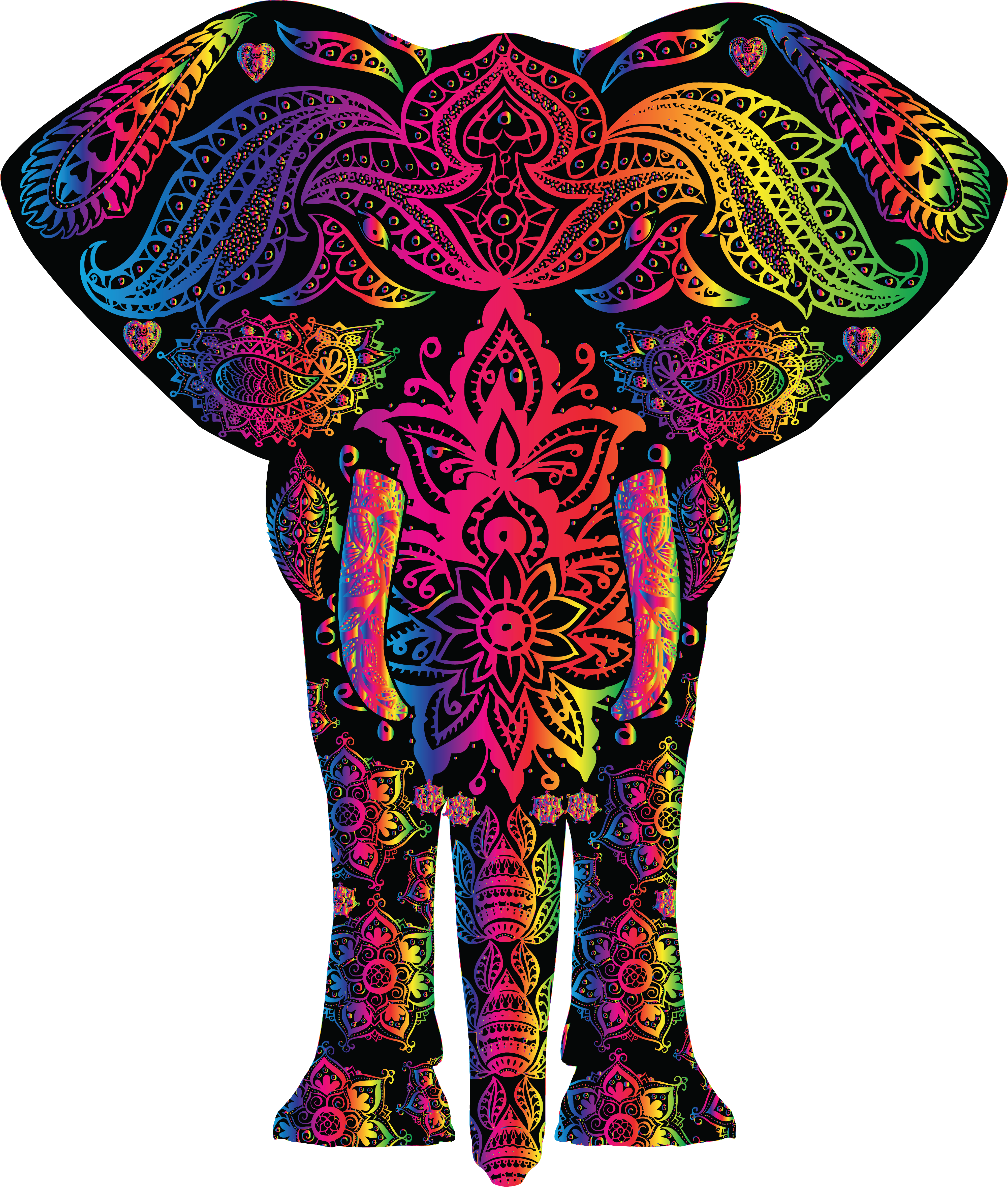 Free Clipart Of A Colorful Elephant - Colorful Pictures Of Elephants (4000x4708)