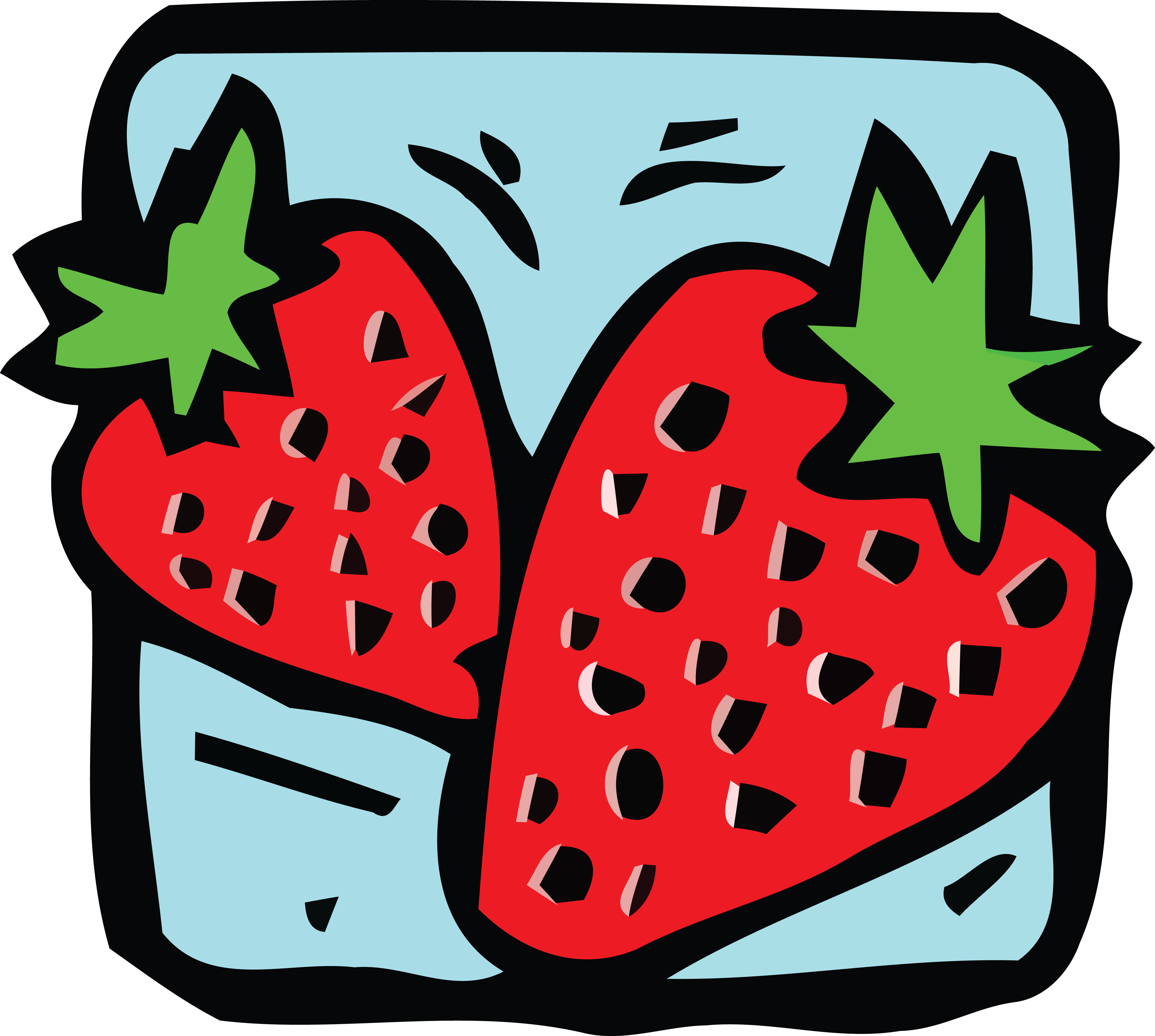 Free Clipart Of Strawberries - Food Pattern (4000x3587)