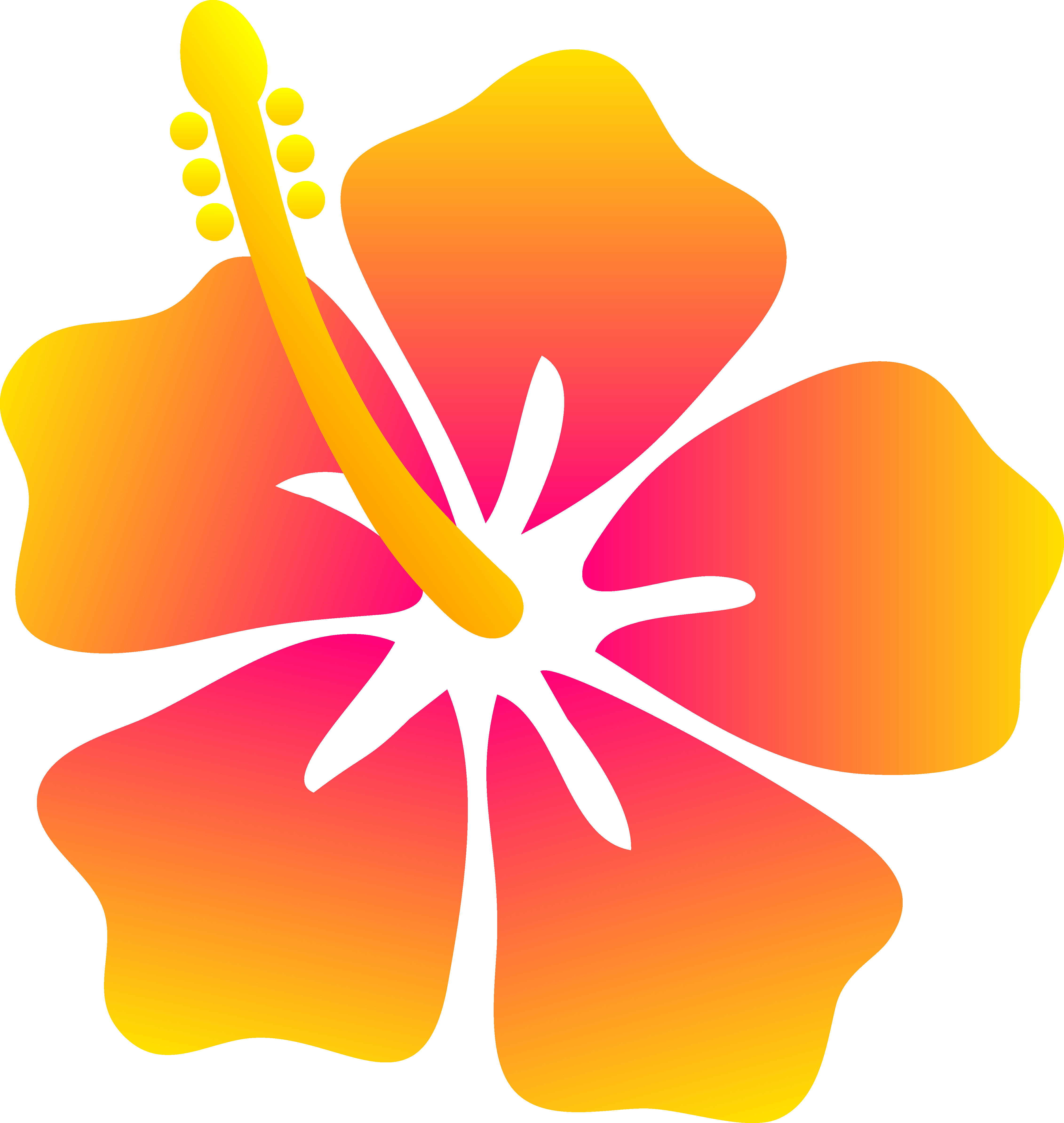 Orange Flower Clipart Hawaiian - Hawaiian Flower Clip Art Orange (4524x4776)