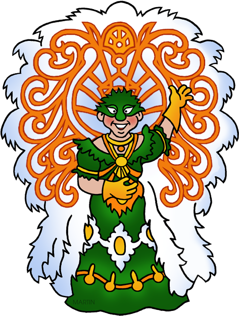 Mardi Gras Dancer - Cartoon (516x648)