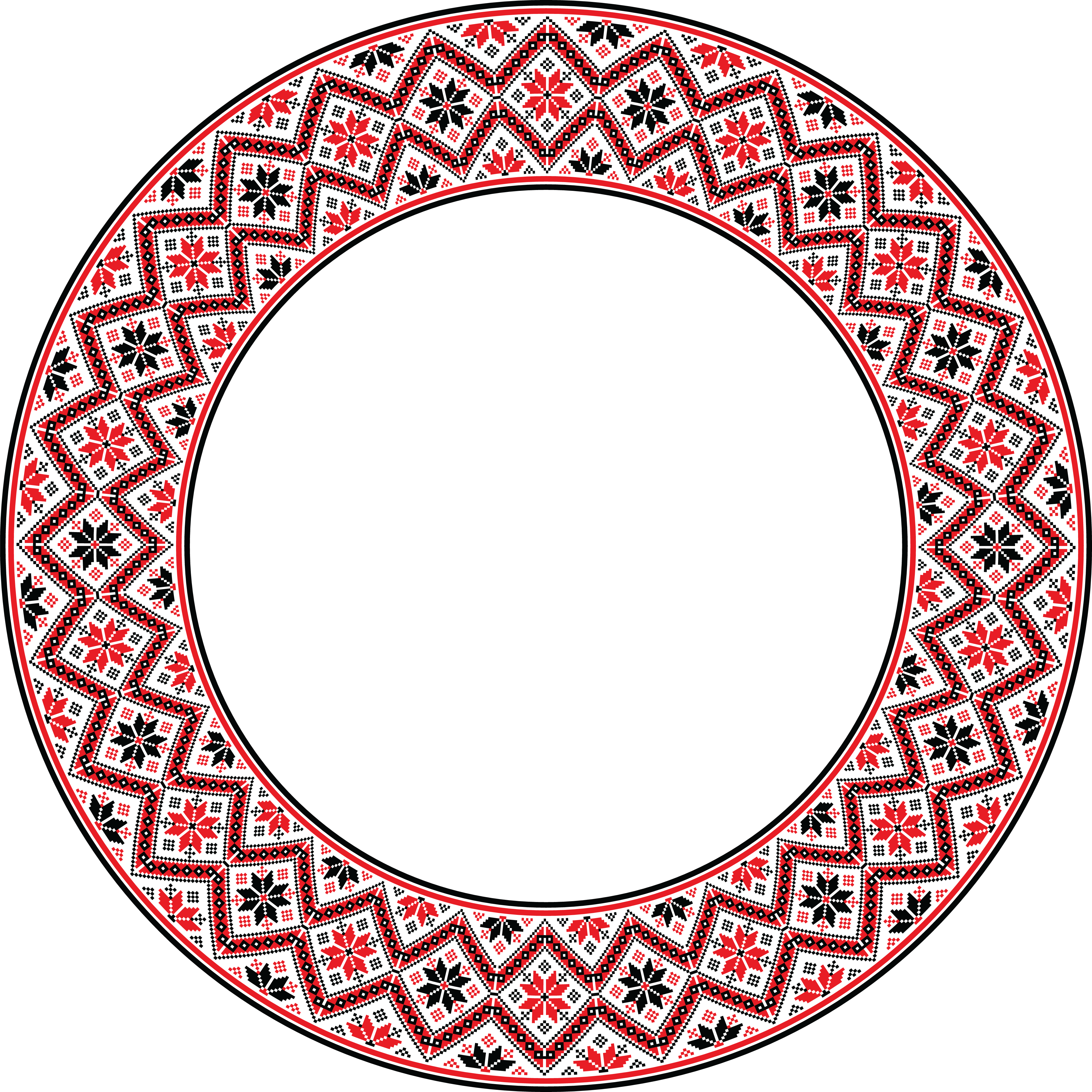 Free Clipart Of A Patterned Embroidery Round Frame - Ornament (4000x4000)