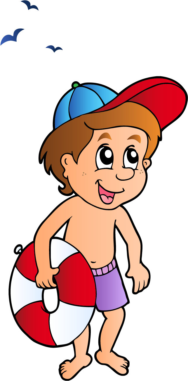 Beach Clip Art - Cartoon Boy At The Beach (1025x1548)