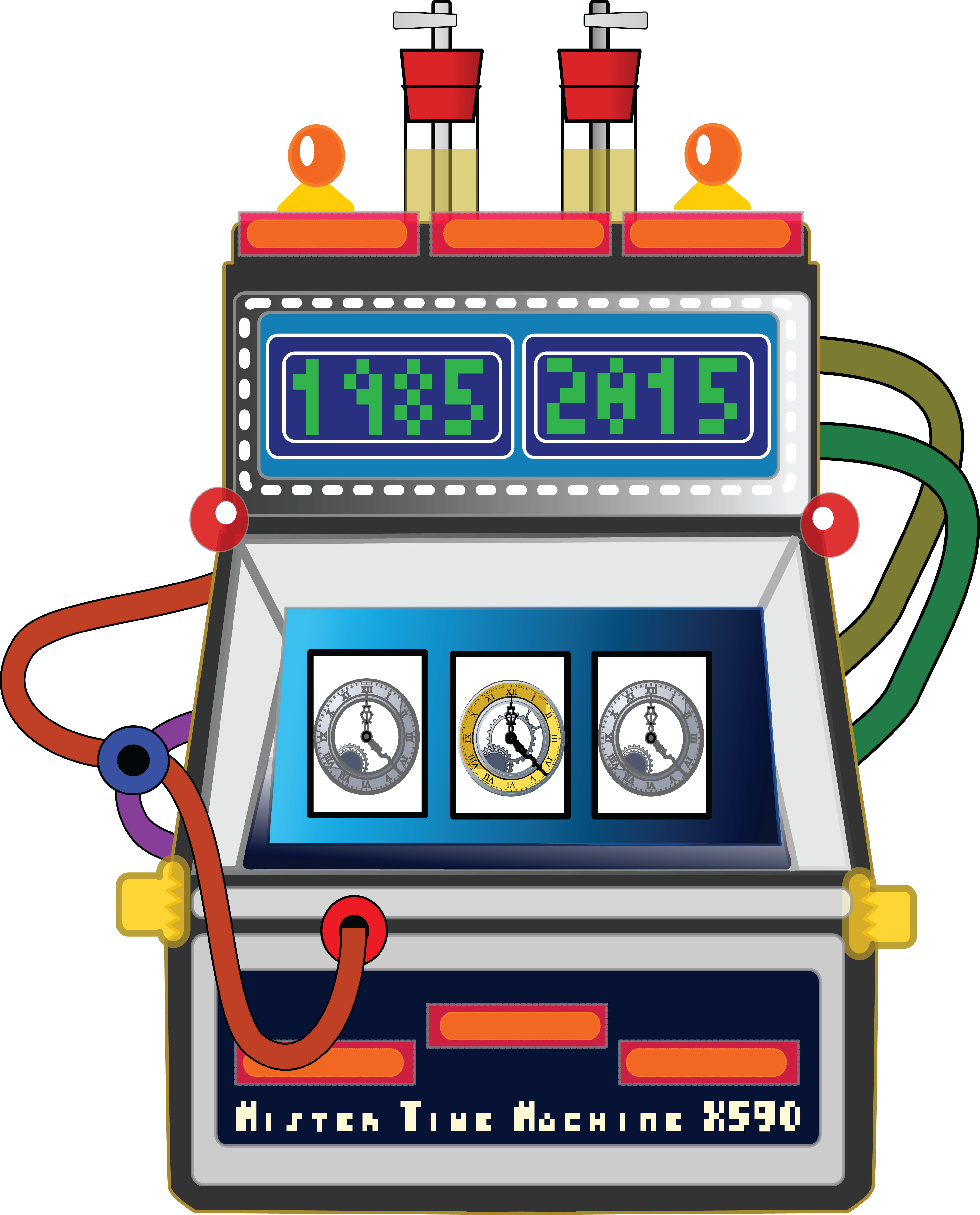 Free Clipart Of A Time Travel Machine - Time Travel Machine Vector (4000x4958)