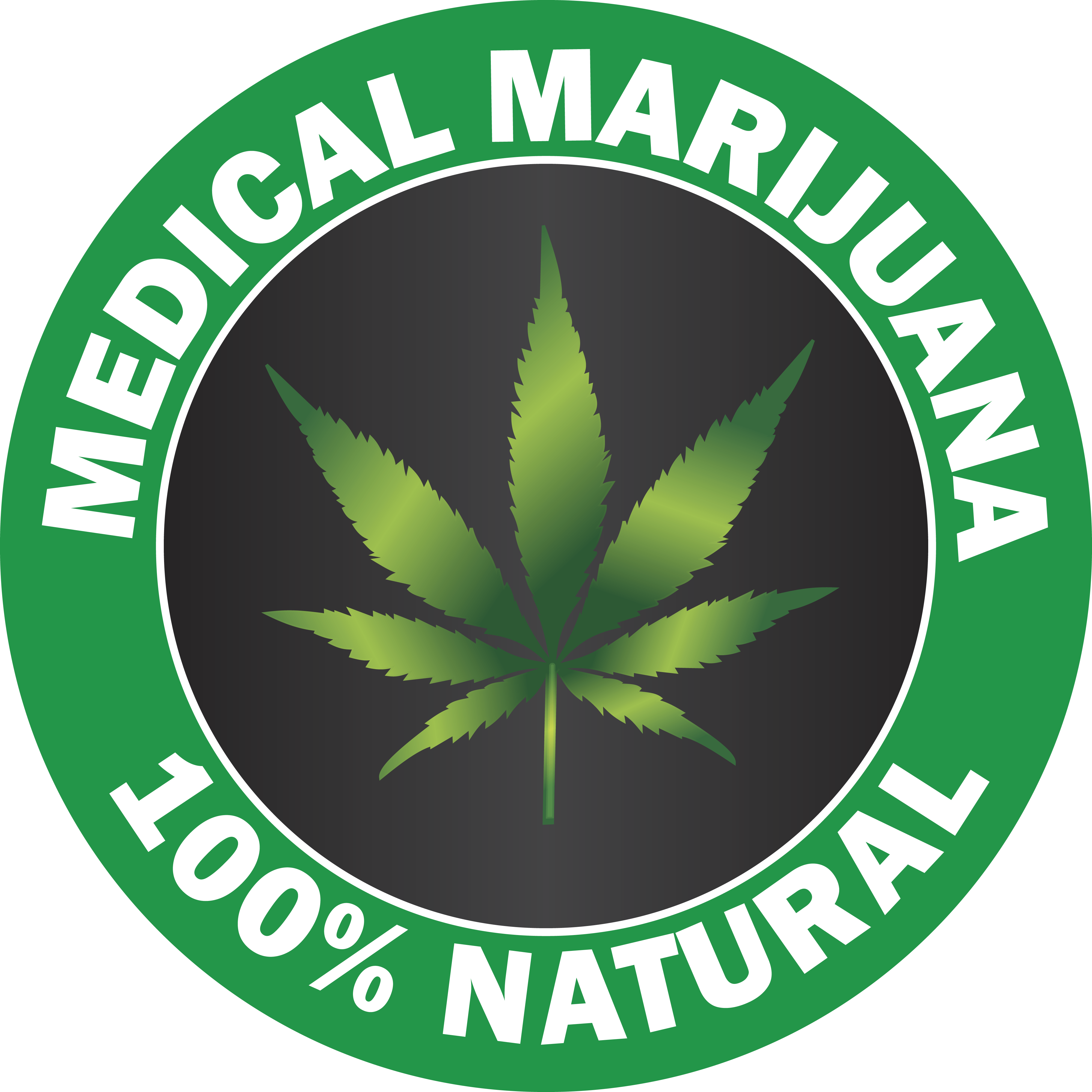 Free Clipart Of A Cannabis Leaf - Medical Marijuana 100% Natural (4000x4000)