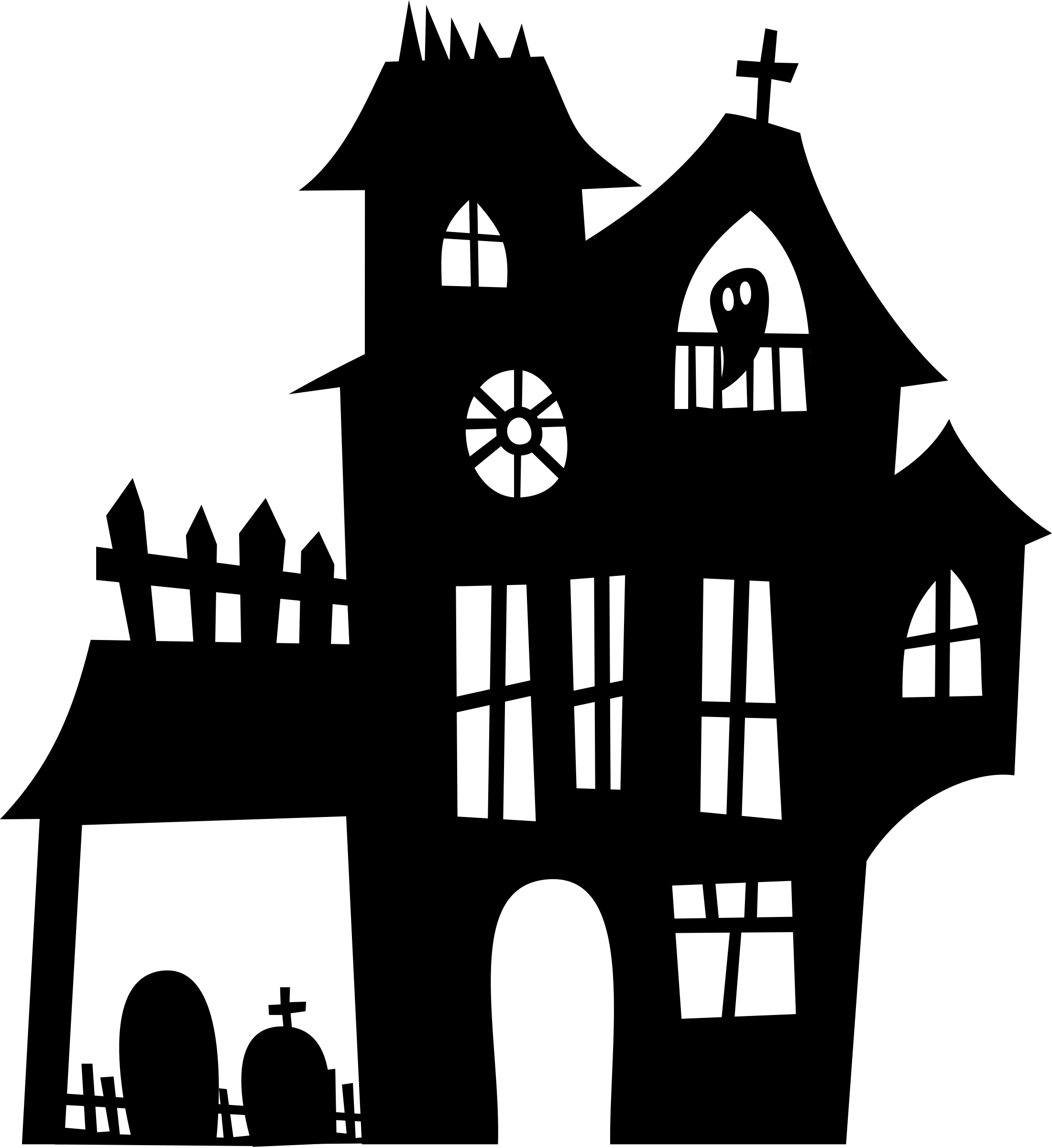 Clipart - Clip Art Haunted House (2200x2400)