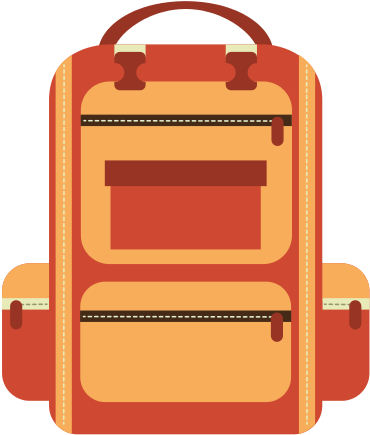 Red And Orange Camping Bag Travel Icon - Graphic Design (550x550)
