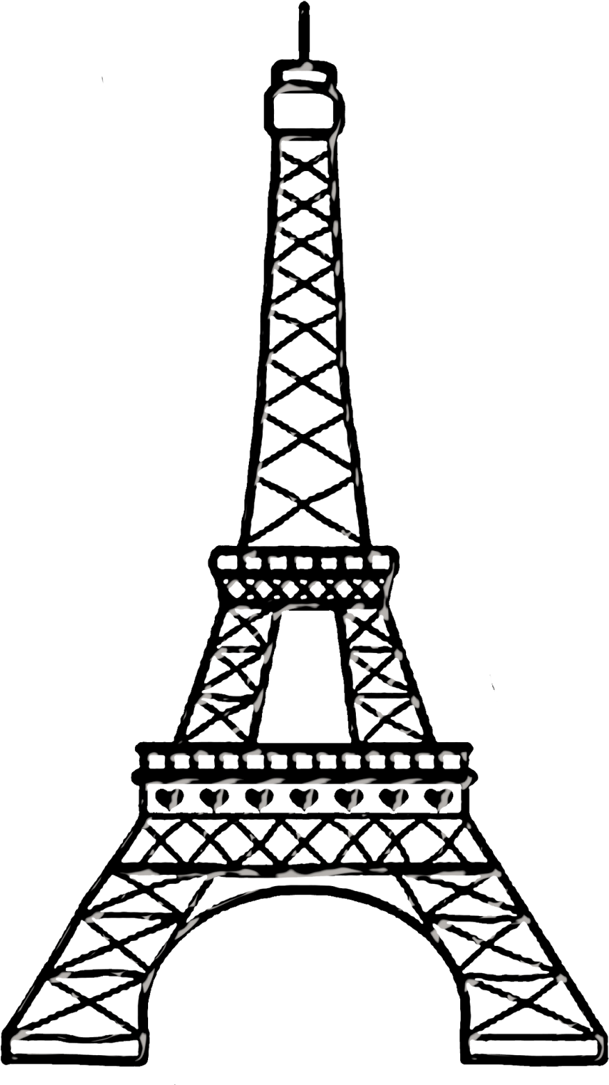 Bello Clipart Chic Paris - Torre Eiffel Para Dibujar (935x1600)