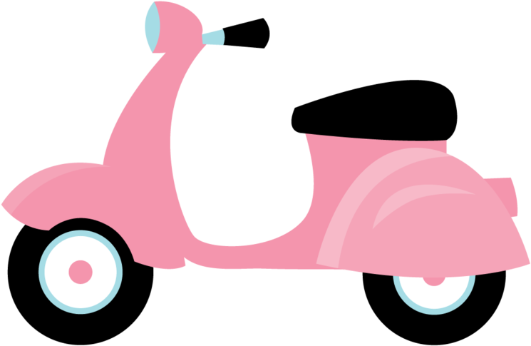 We Love Paris - Vespa Pink Clipart (900x587)