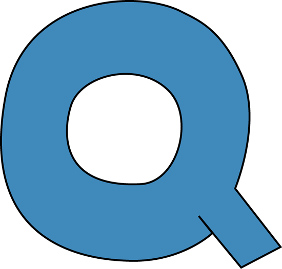 Blue Alphabet Letter Q - Q Clipart (550x526)