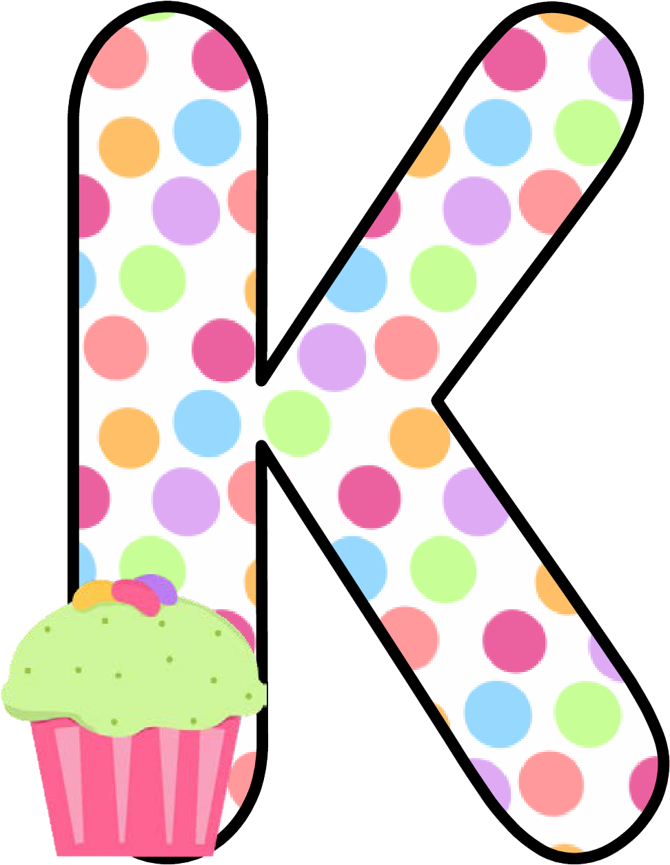 Ch B *✿* Alfabeto Cupcake De Kid Sparkz - Cupcakes Letters Clip Art (1053x1324)