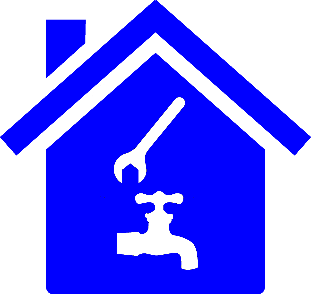 Summertime Plumbing - House Outline Clipart Black And White (1280x1210)
