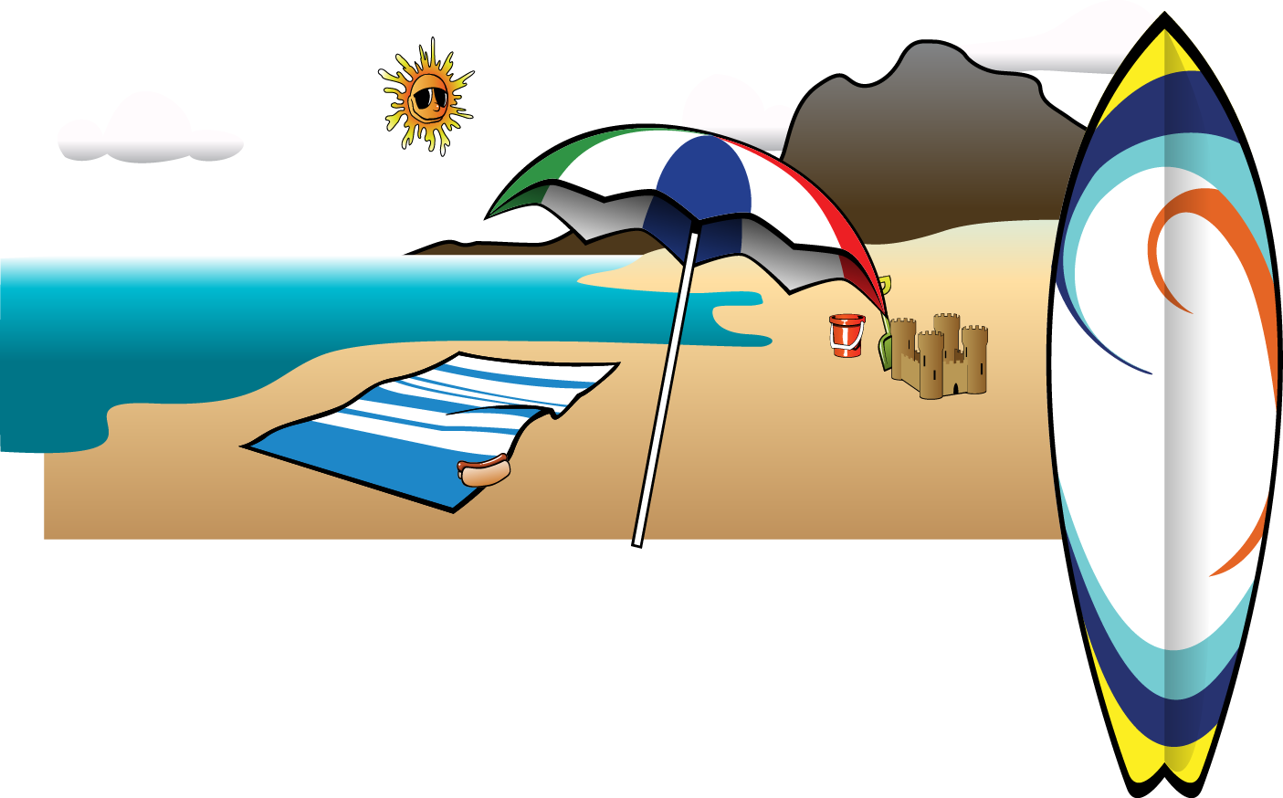 Summer Vacation Clip Art - Summer Vacation Clip Art (1405x874)