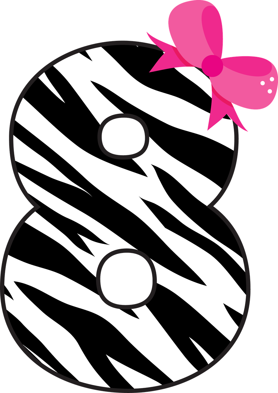 Say Hello - Cute Number 8 Clipart (900x1271)