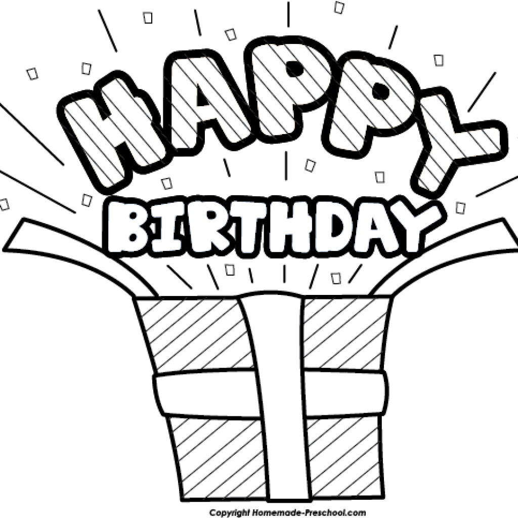 Happy Birthday Clipart Black And White Happy Birthday - Happy Birthday Clipart Black And White (1024x1024)