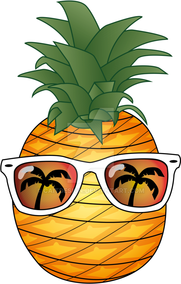 Pineapple Summer By Caitdesign - Pineapple Tshirt Cool Pineapple Hawaii Style Sunglasses (600x976)