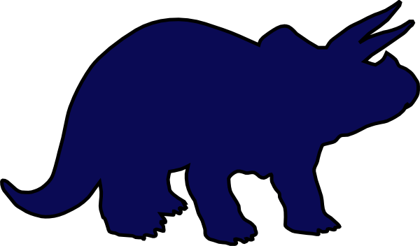 Triceratops Dinosaur Blue Clip Art - Blue Dinosaur Clip Art (600x352)