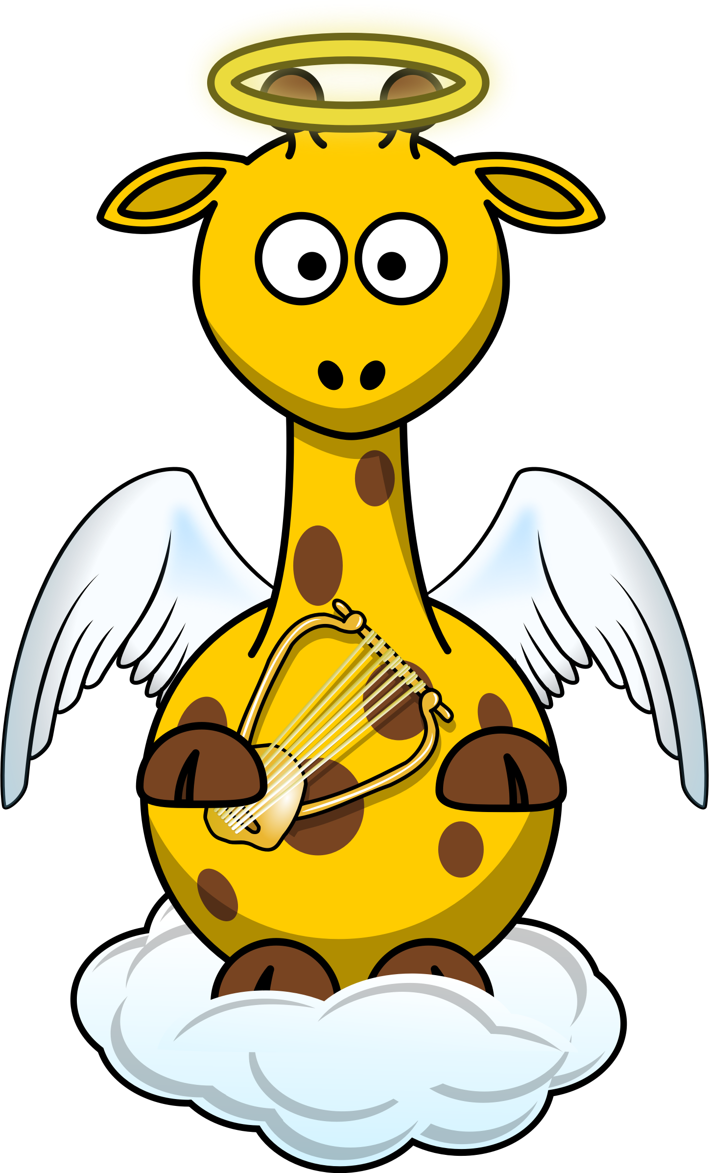 Giraffe Angel - Cartoon Giraffe (1448x2395)