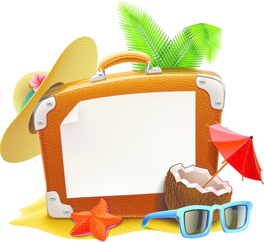 Summer Vacation Travel Suitcase - Summer Vacation Travel Suitcase (912x838)