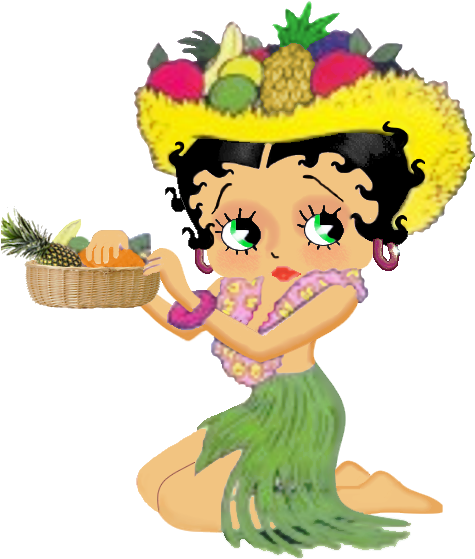 Betty Boop Hawaii, Png Image Trans - Betty Boop On The Beach (504x566)