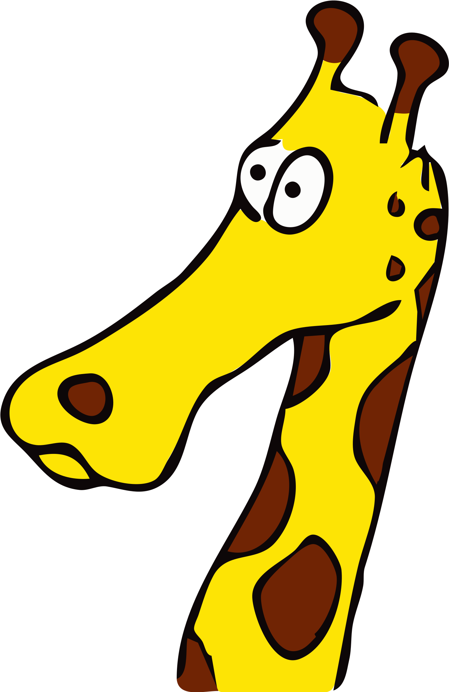 Giraffe Clipart Drawn - Drawn Giraffe (1697x2400)