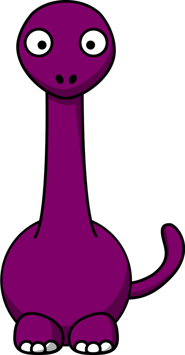 Dinosaur Cartoon Long Neck - Dinosaur Clipart (600x1152)