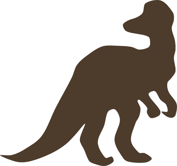 Dinosaur Clipart Brown - Dinosaur Silhouette (600x563)
