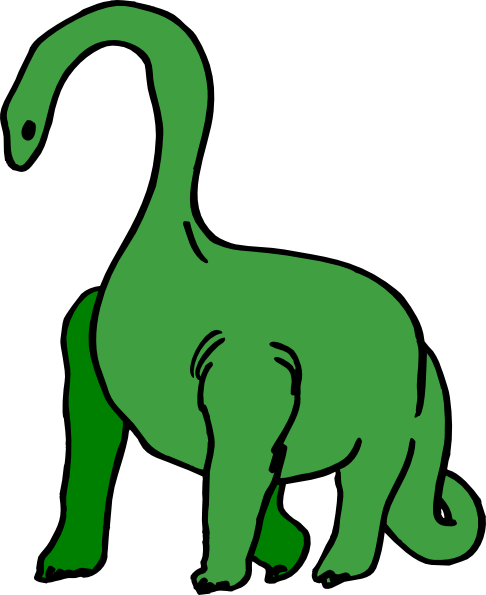 Green Long Necked Dinosaur Clip Art At Clker - Green Long Neck Dinosaur (486x595)
