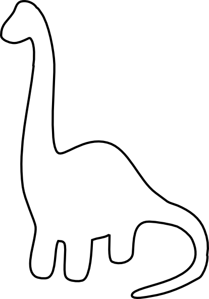 Brachiosaurus Outline 2 Clip Art At Clker - Brachiosaurus Clipart Outline (414x592)