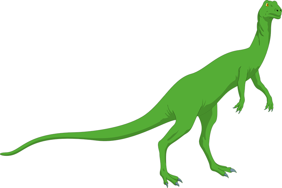 Green Long Necked Standing Dinosaur Clip Art At Clker - Dinosaur Clip Art (960x641)