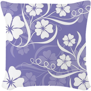 Periwnkle Hibiscus Flower Pattern Woven Throw Pillow - Periwnkle Hibiscus Flower Pattern Shower Curtain (350x350)