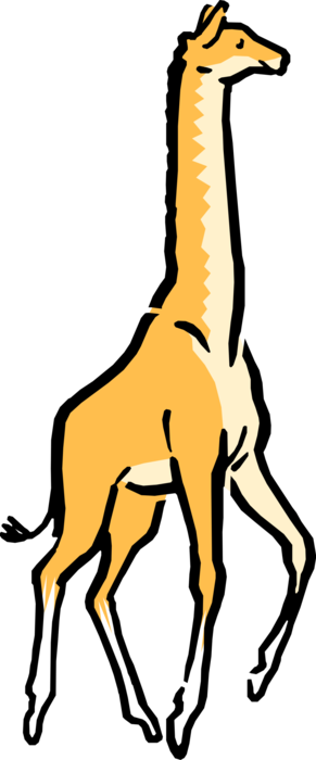 Vector Illustration Of Cartoon African Giraffe - Vector Illustration Of Cartoon African Giraffe (291x700)
