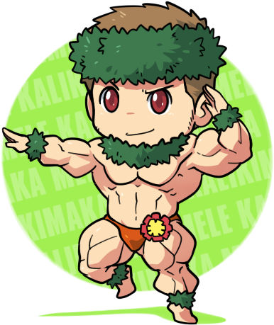 Mele Kalikimaka, From Hawaii By Zephleit - Cartoon Hawaiian Man Png (500x500)