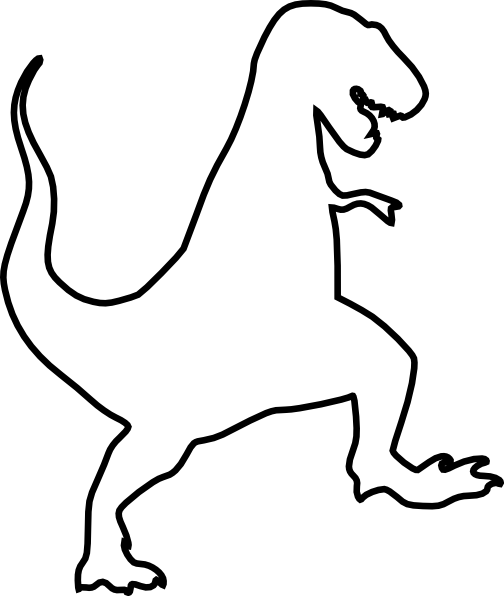 T Rex Silhouette Clip Art - T Rex Silhouette Clip Art (504x596)