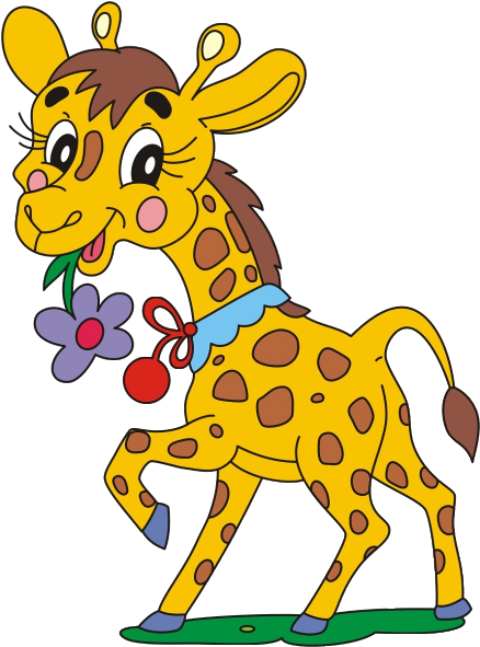 Giraffe Cartoon Animal Images - Dieren Kleurboek Voor Kleuters [book] (600x600)