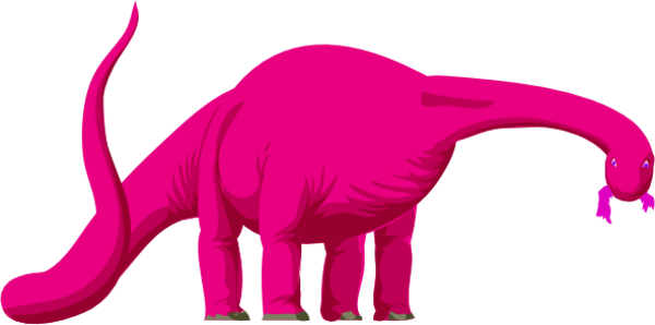 Dinosaur Clipart - Pink Dinosaurs Clipart (600x298)