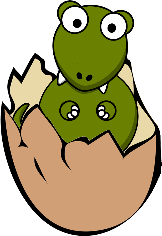 Easter Egg Hunt - Dino In Egg Clipart (558x840)