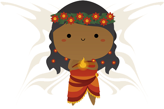 In The Hawaiian Religion, Pele , The Fire Goddess, - Illustration (600x484)