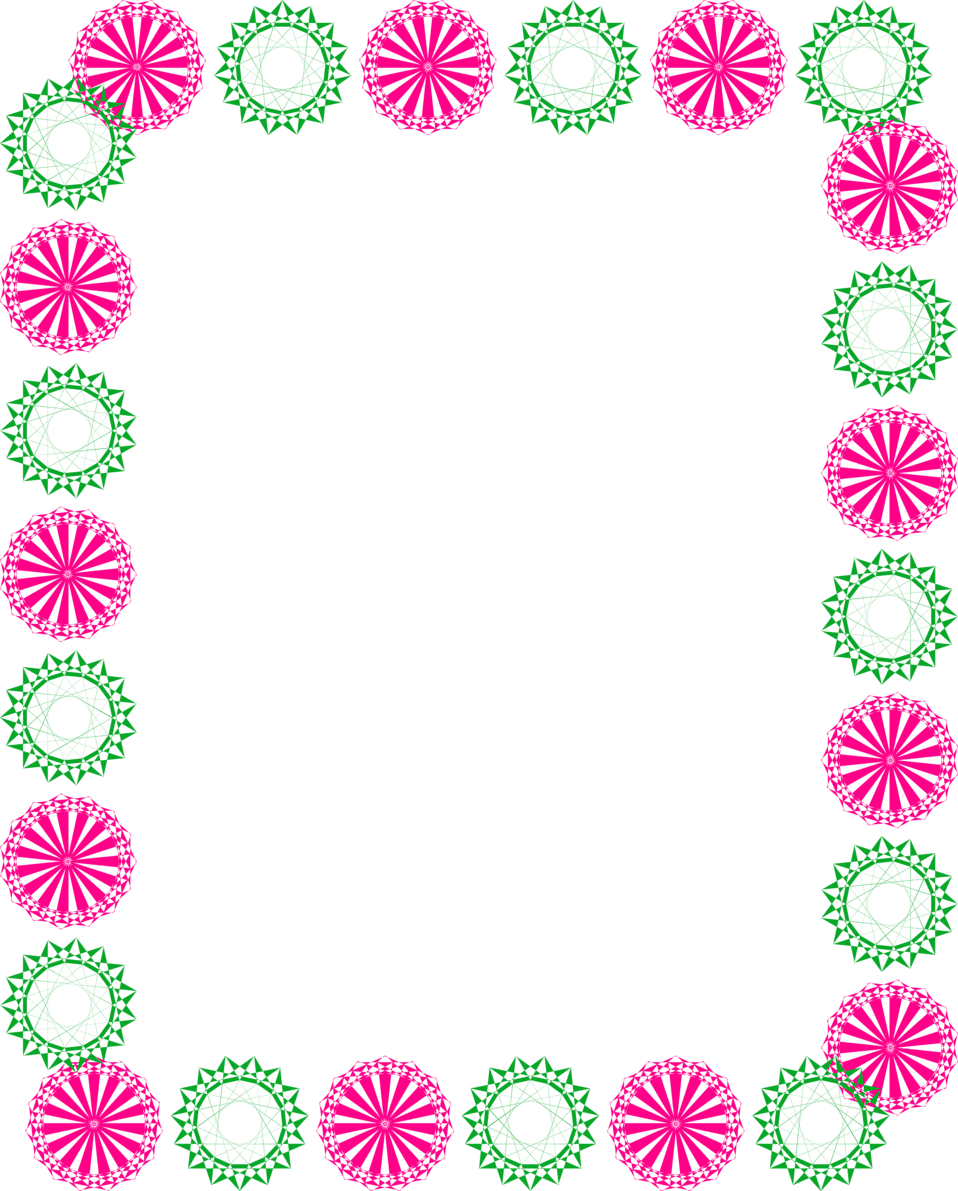 Green And Pink Clipart Circle Border Design 2016 Sadiakomal - Border Pink Design Clipart (958x1191)