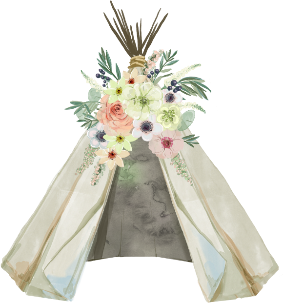 8 Inches X 10 Inches Boho Wall Art, Inspirational Quote - Watercolor Teepee (600x647)