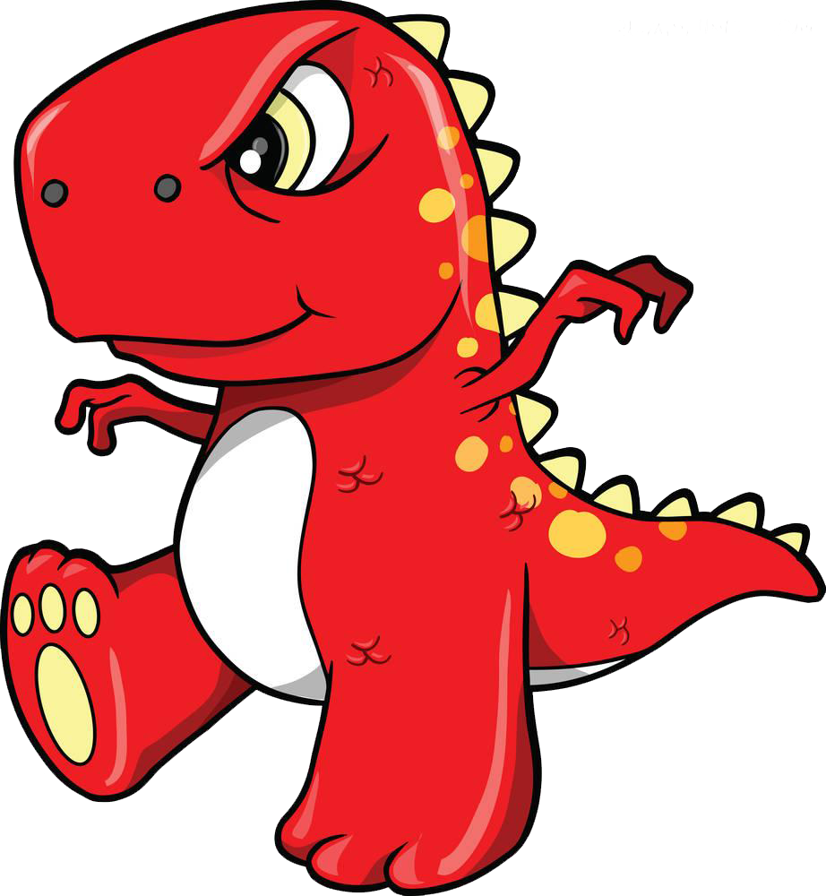 Tyrannosaurus Velociraptor Dinosaur Clip Art - Red T Rex Cartoon (922x1000)