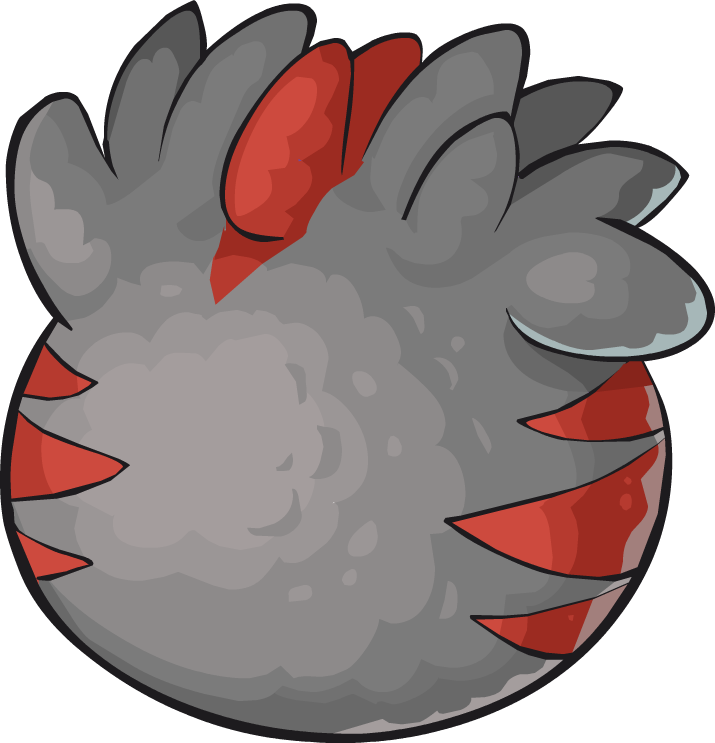 Black And Red T-rex Puffle Egg - Club Penguin Dino Puffles (715x743)