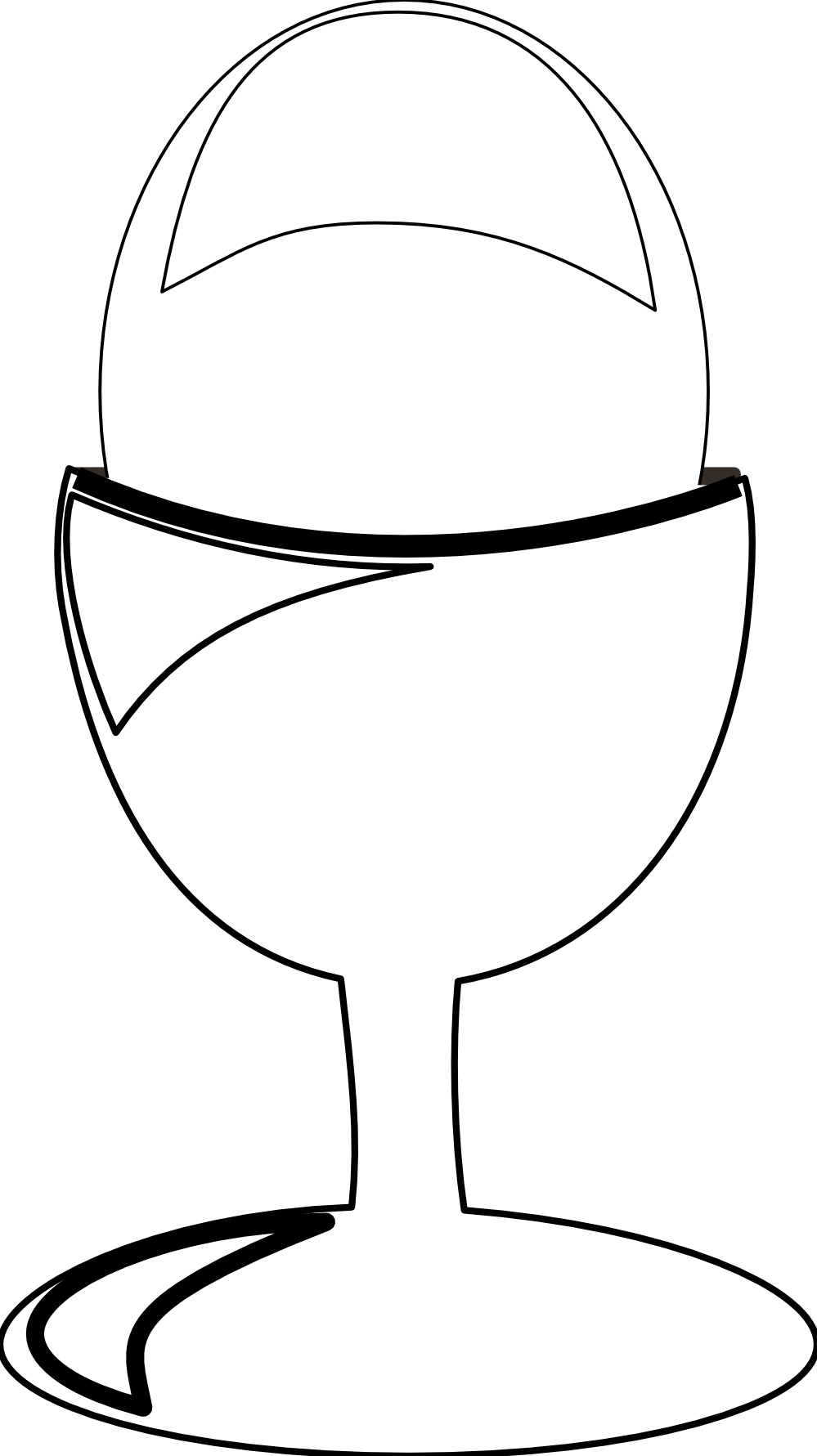 Line Art Black And White Coloring Book Clip Art - Egg Cup (999x1781)