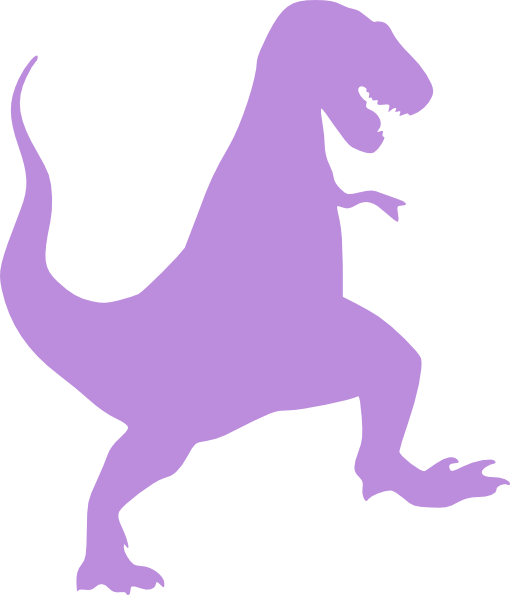 Purple Clipart Dino - Dinosaur Silhouette (510x595)
