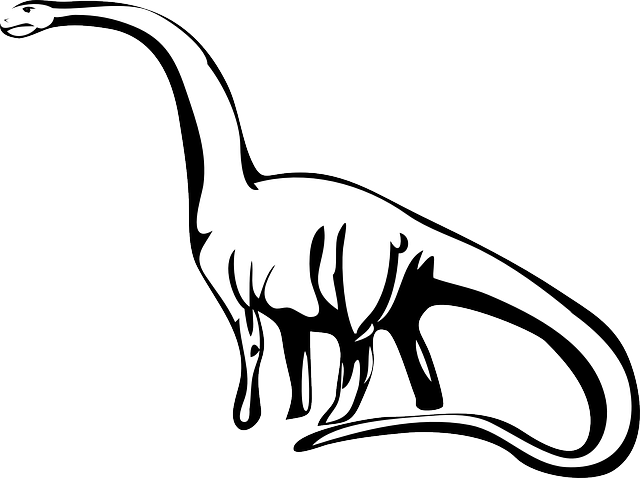 Drawn Dinosaur Long Neck - Dinosaur Long Neck Drawing (640x478)