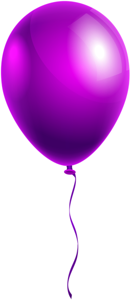 Single Balloon Clipart Single Purple Balloon Png Clipart - Single Balloon (259x600)
