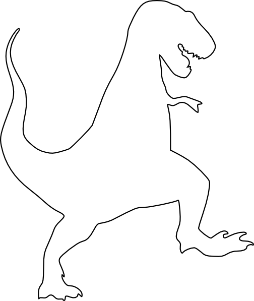 T-rex Silhouette Clip Art At Clker - T Rex Dinosaur Outline (504x597)