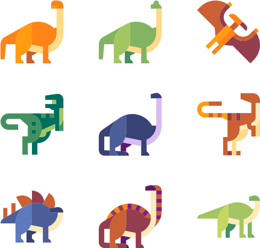 Dinosaur Collection - Dinosaur Icon Set (600x564)